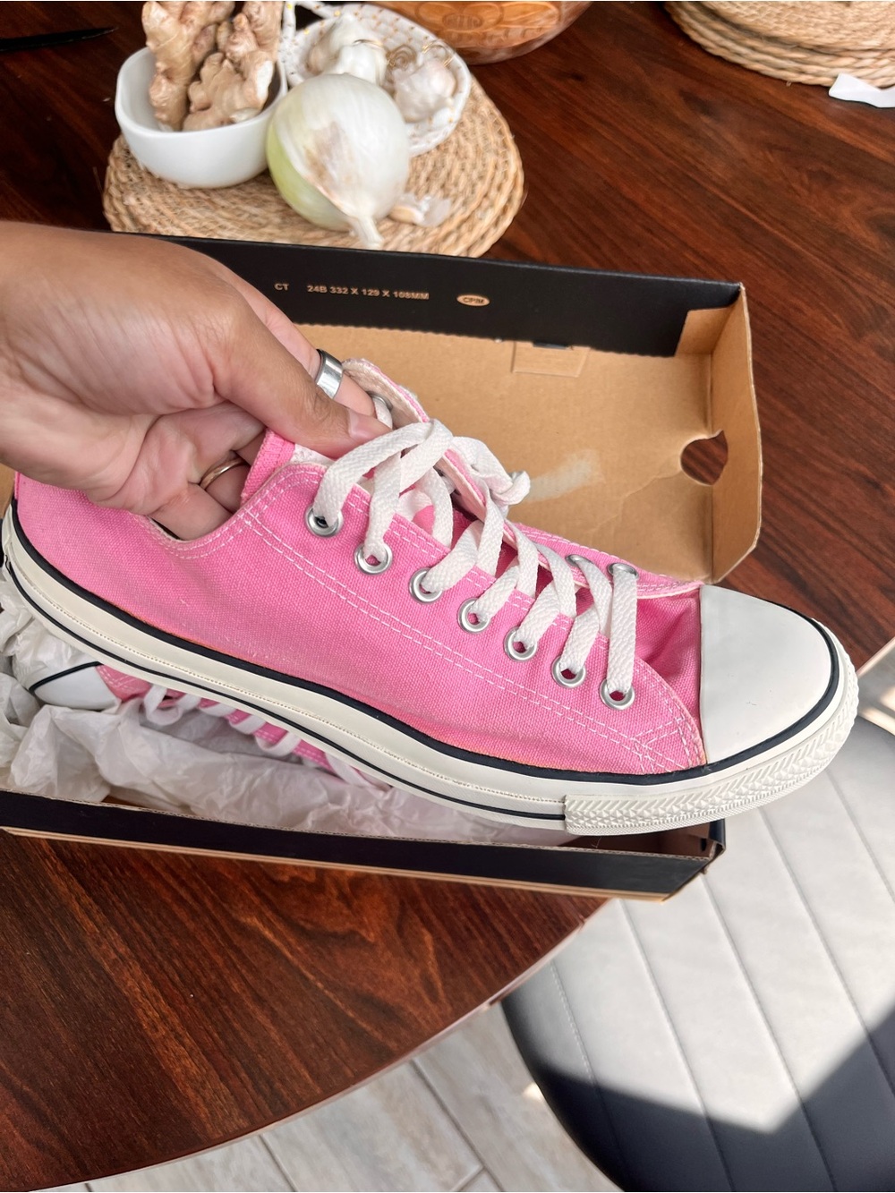 Converse Pink Canvas Low-Top Sneakers with White Trim